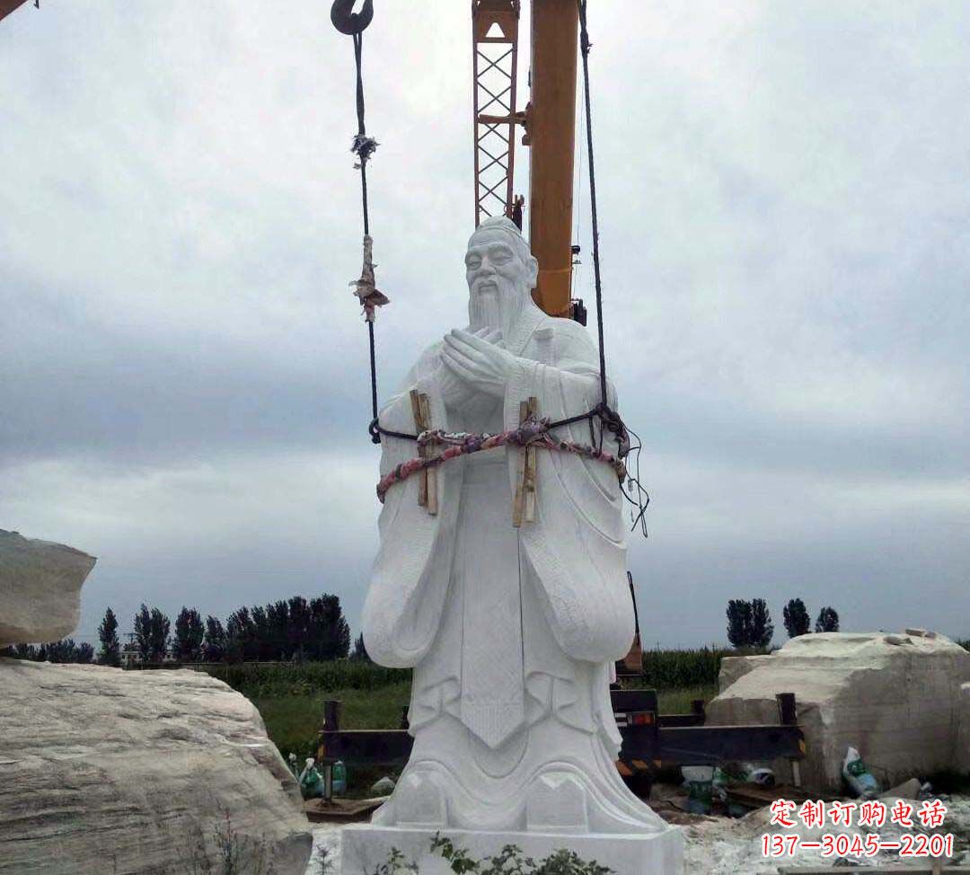 温州超越传统汉白玉校园孔子雕塑
