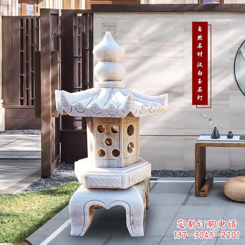 温州中领雕塑-经典经典汉白玉灯笼园林雕塑
