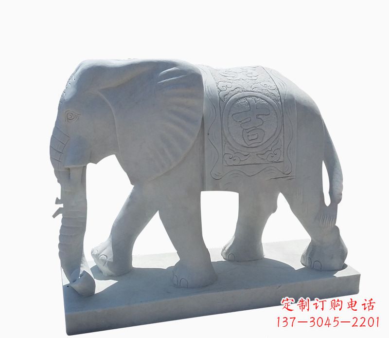温州汉白玉招财动物大象