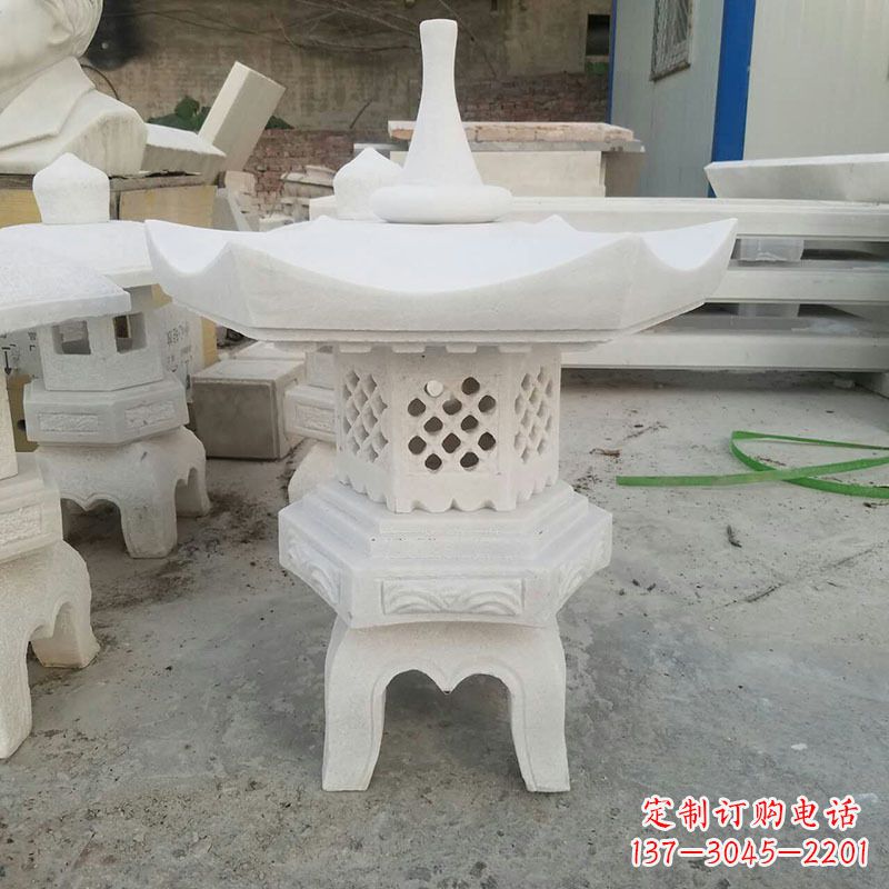 温州汉白玉中式石雕灯笼