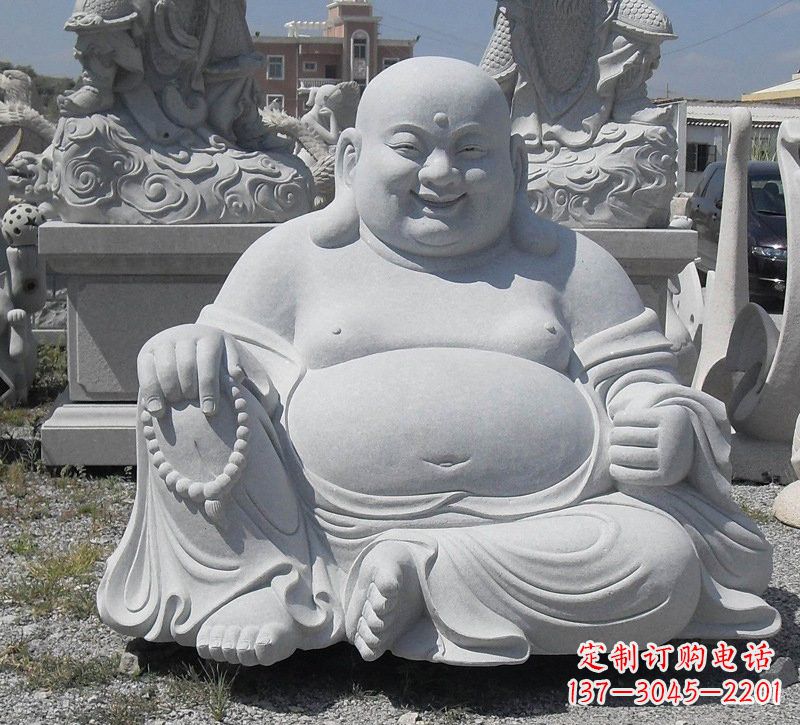 温州精美高雅的汉白玉弥勒佛雕像