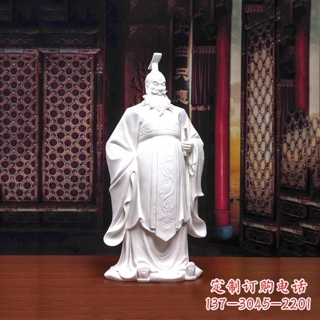 温州汉武帝刘彻汉白玉石雕像