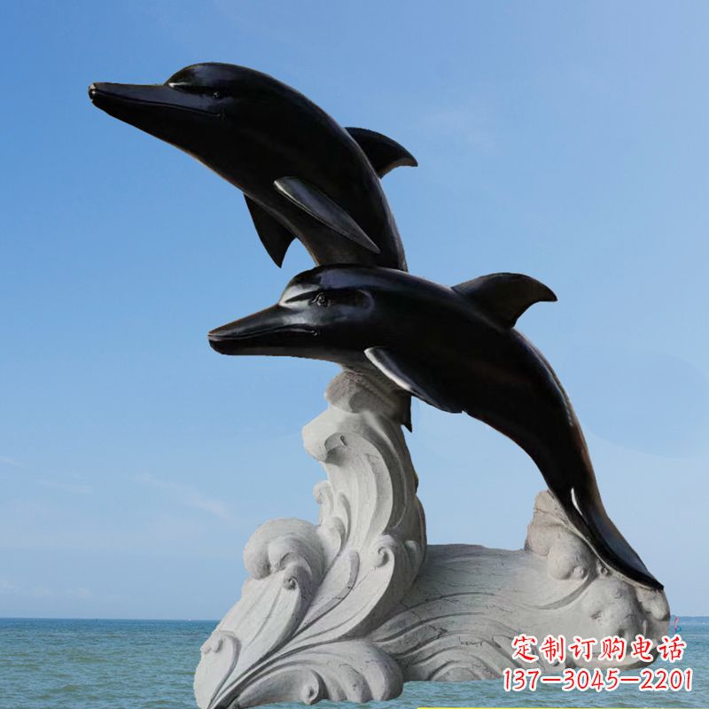 温州黑曜石海豚石雕,让您的家园更加精美