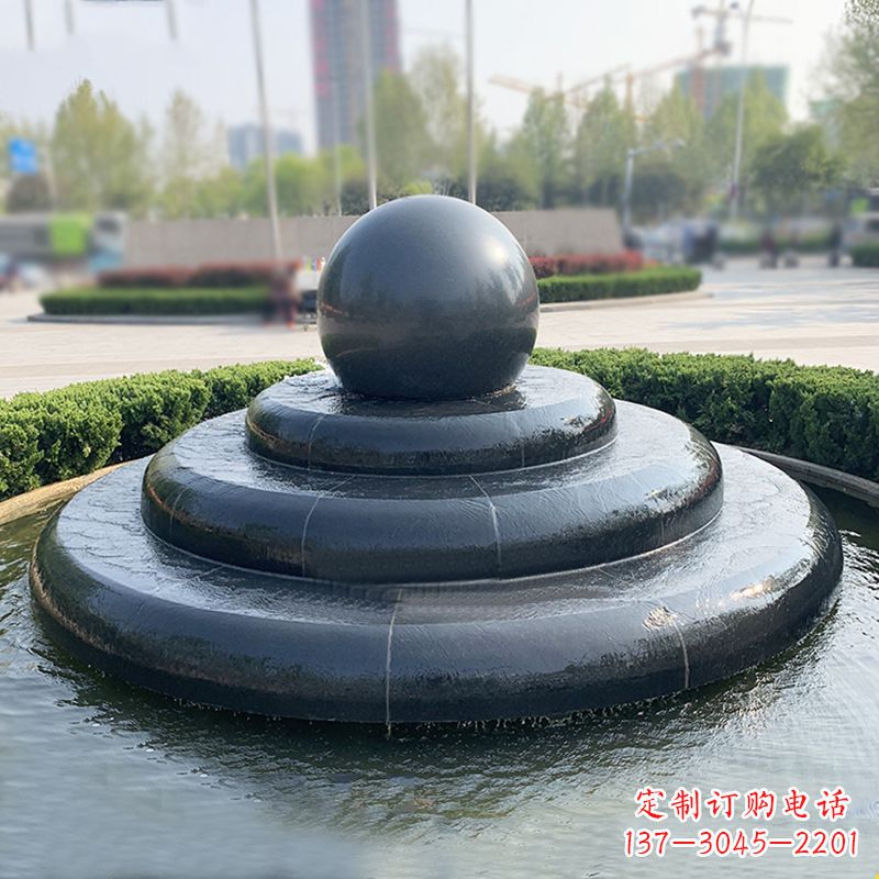 温州黑曜石风水球:精美雕塑装点繁华都市