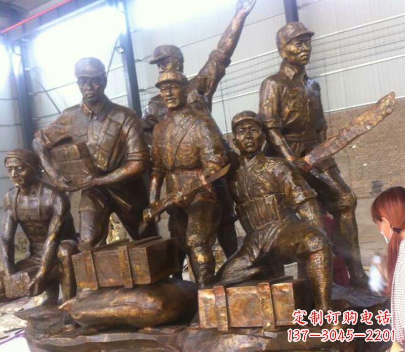 温州把热血历史纪念永久铸就——红军雕塑