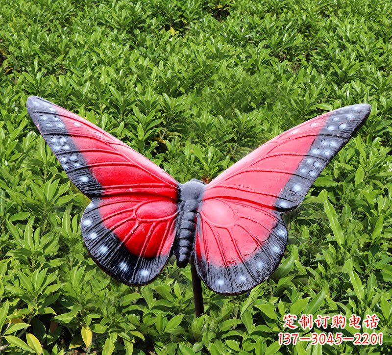 温州红色玻璃钢蝴蝶雕塑