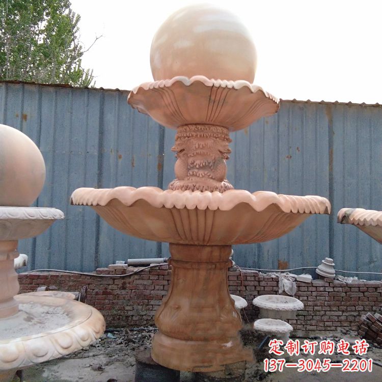 温州专业定制红色风水球雕塑定制