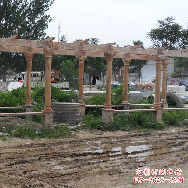 温州红色石雕定制长廊雕塑