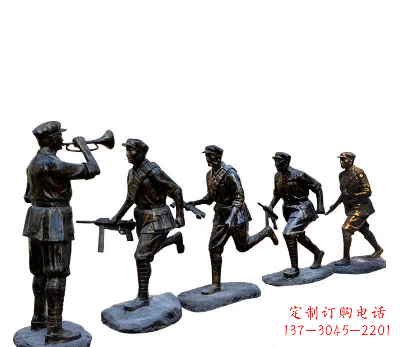 温州传承红色精神,红军铜雕震撼人心