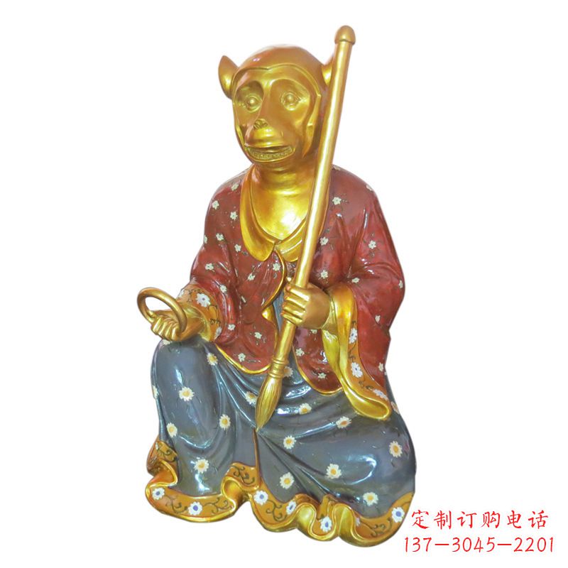 温州猴-玻璃钢彩绘生肖雕塑