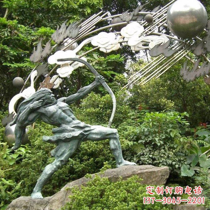 温州华夏传统精美后羿射日雕塑