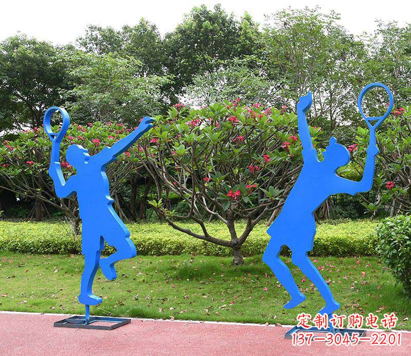 温州不锈钢羽毛球人物雕塑