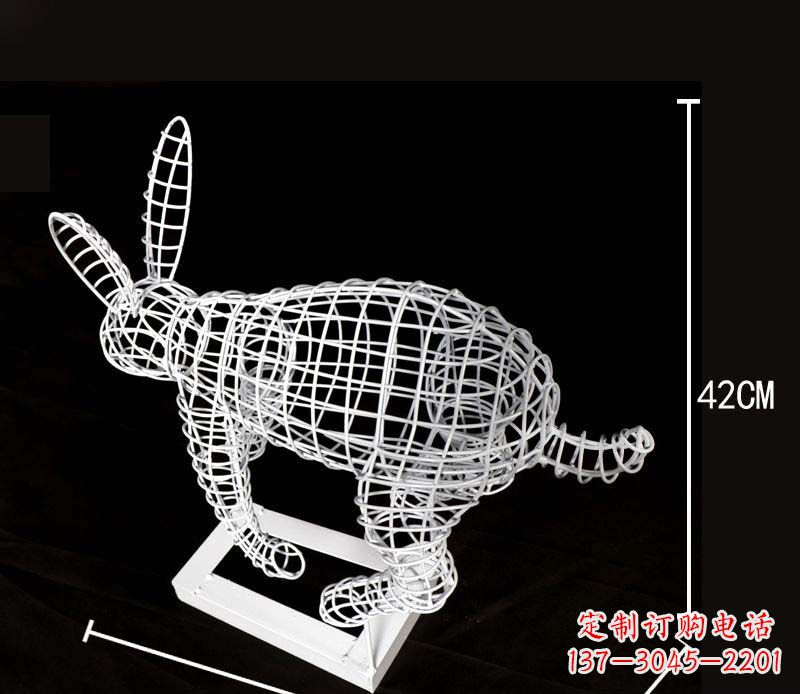 温州户外不锈钢镂空兔子雕塑
