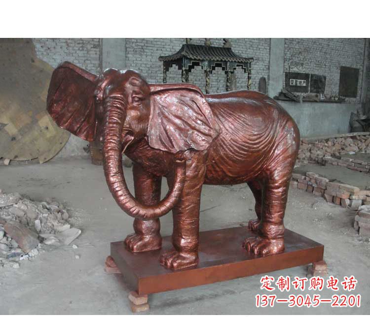 温州户外大象动物铜雕塑