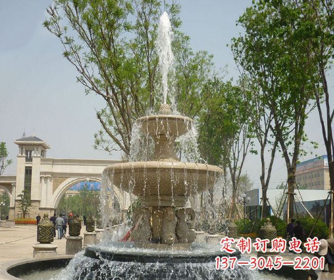 温州精美多层喷泉雕塑,营造出优美水乐园