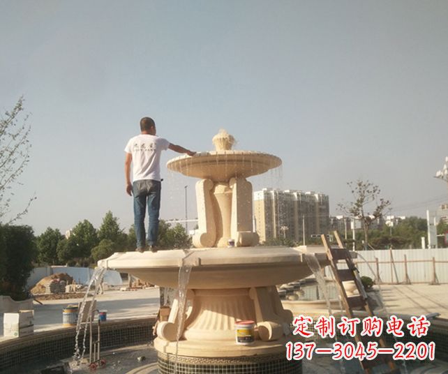 温州艺术喷泉石雕,实现室外屋顶空间美化