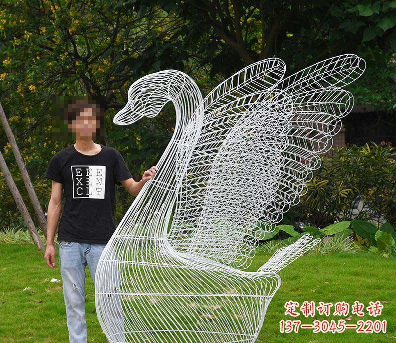 温州艺术精灵——户外不锈钢天鹅雕塑