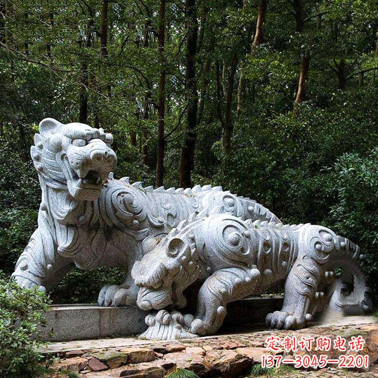 温州花岗岩抽象石雕老虎园林动物雕塑