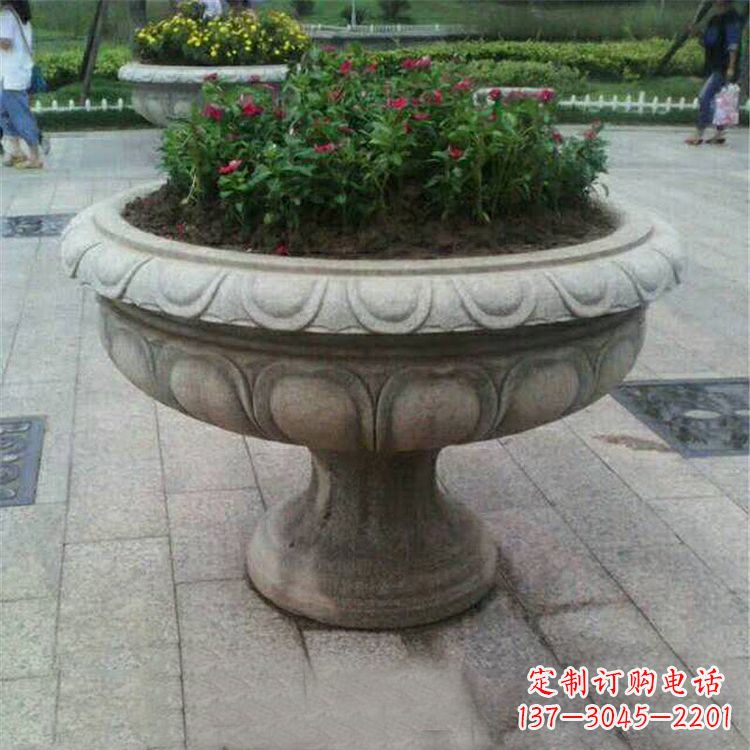 温州花岗岩公园石雕花盆