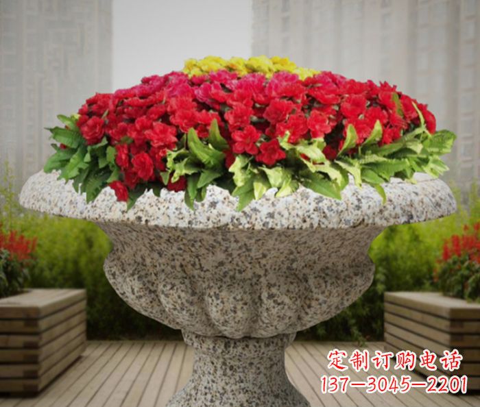 温州花岗岩花盆小区石雕 (3)