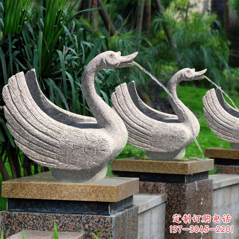 温州尊贵的花岗岩天鹅喷水雕塑
