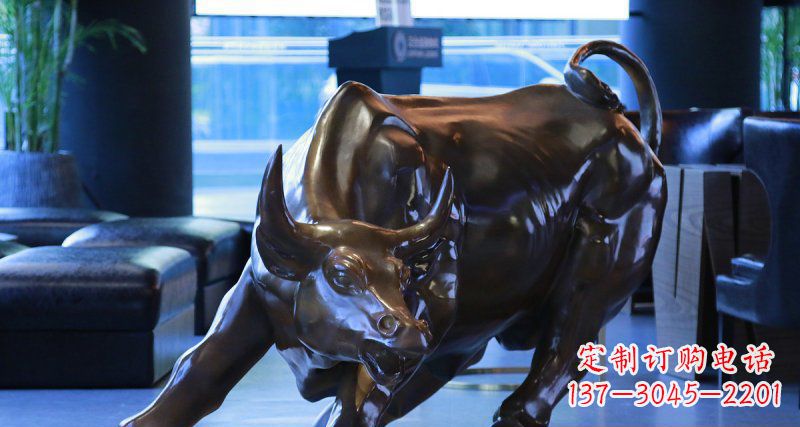 温州华尔街牛招财铜雕——精美装点空间,招财进宝