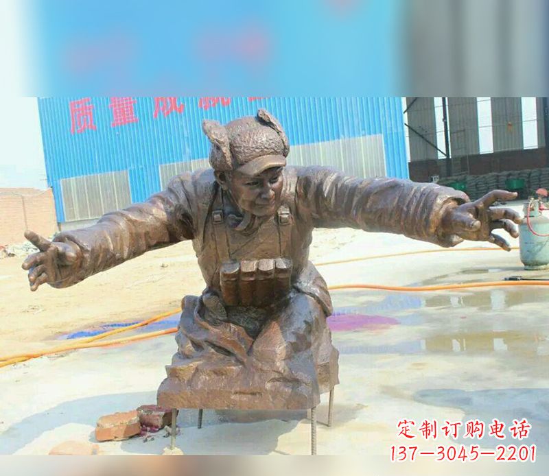 温州黄继光校园英雄铜雕
