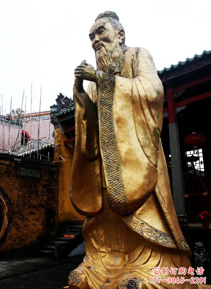温州精致黄铜孔子雕塑,永久流传中华文化