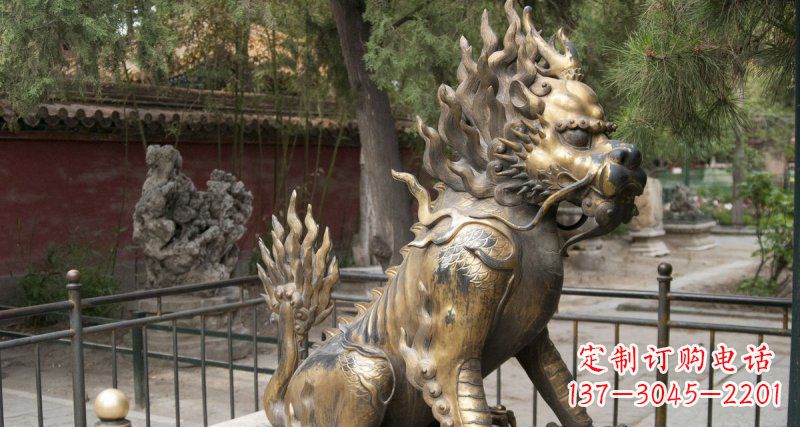 温州钜惠雅致:优质黄铜铸铜麒麟雕塑