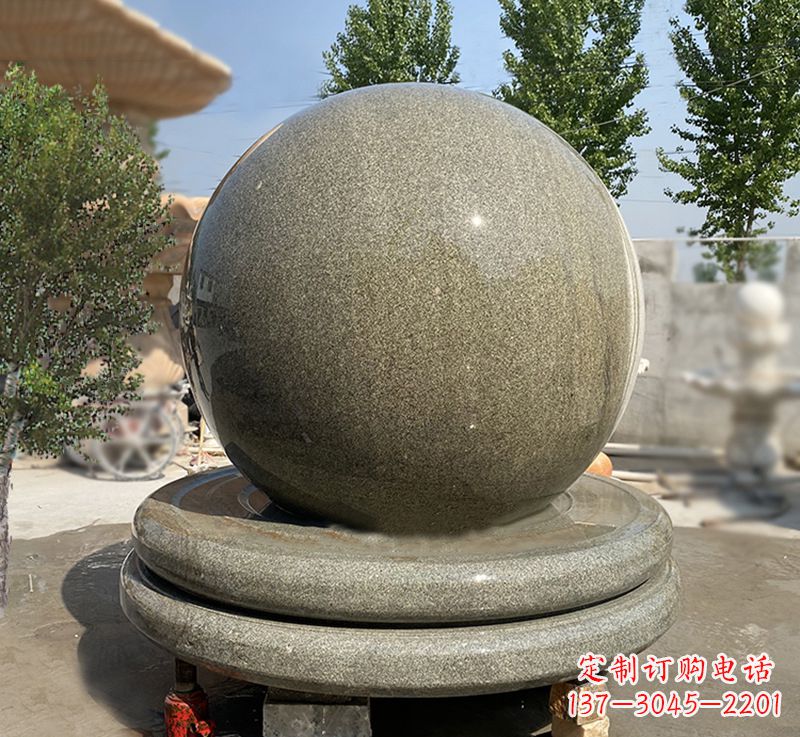 温州品质保障黄锈石风水球雕塑