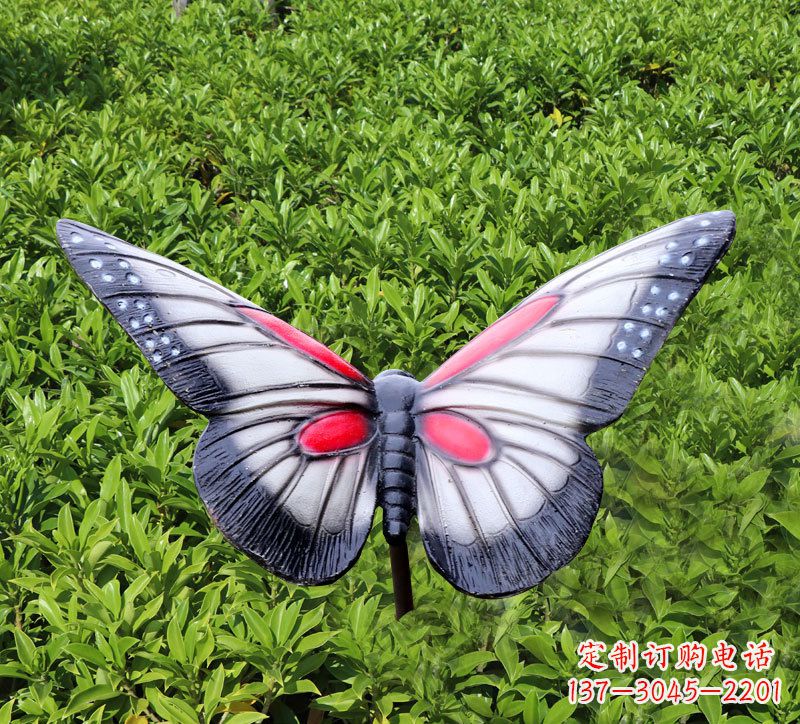 温州灰黑色仿真蝴蝶玻璃钢铸造雕塑
