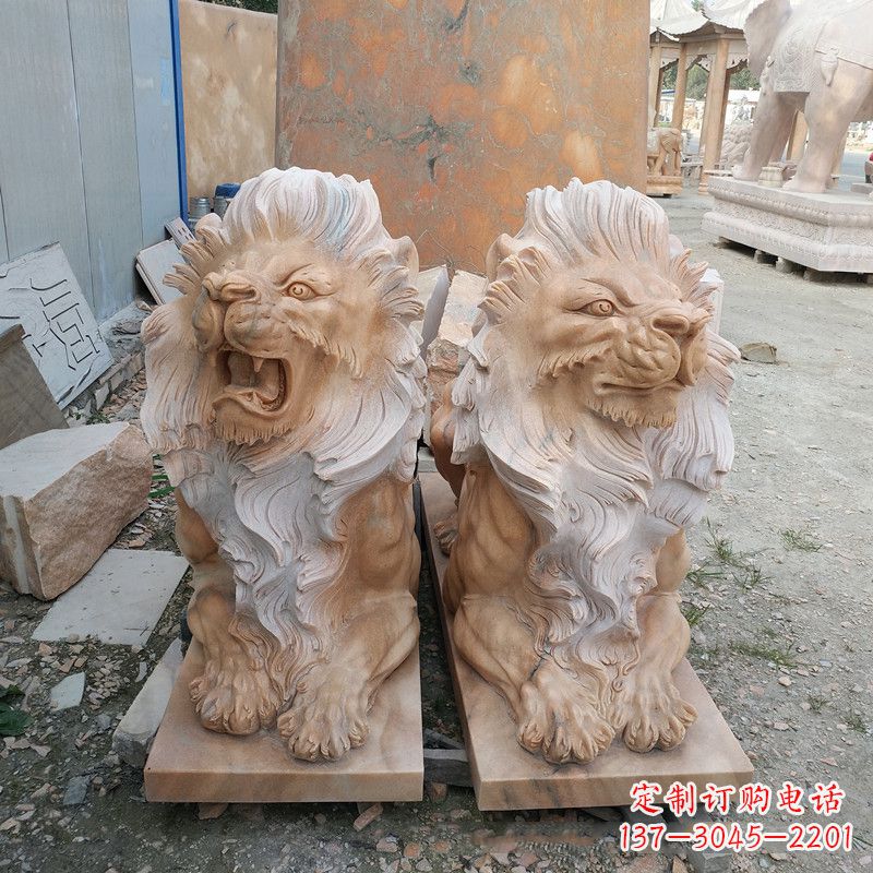 温州风格多样的狮子雕塑