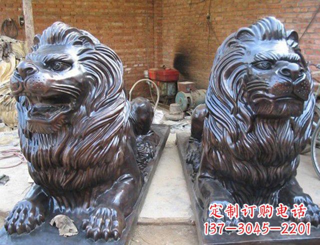 温州汇丰狮子铜雕塑是由中领雕塑制作的一款狮子…