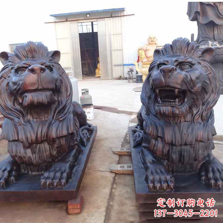 温州汇丰银行狮子雕塑,精美雕塑展示您的财富