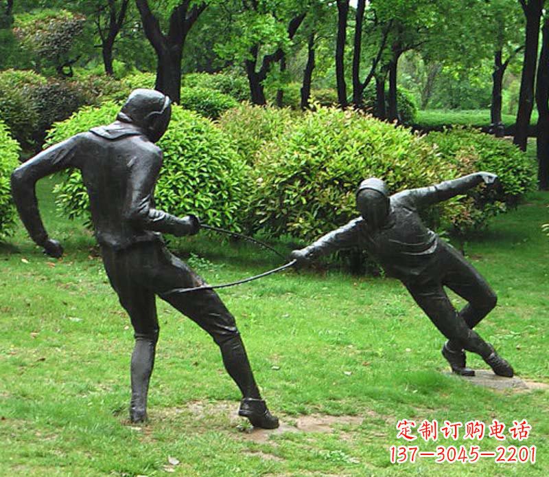 温州铜雕艺术,精美运动员雕塑