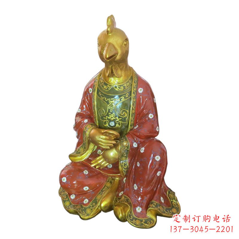 温州玻璃钢彩绘生肖雕塑