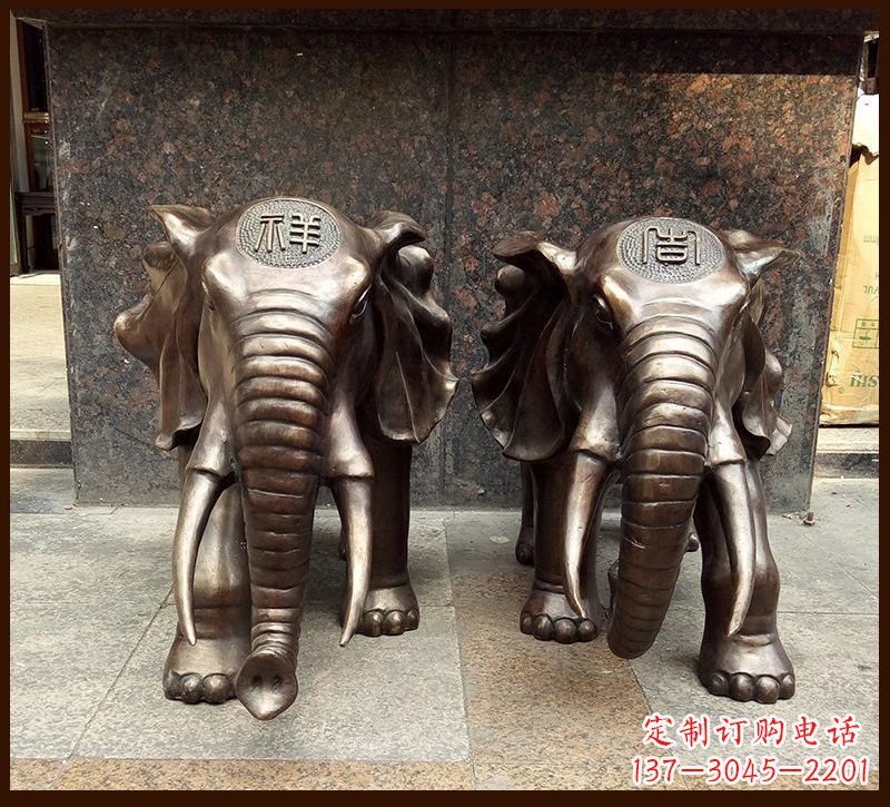 温州传承文化铸就完美雕塑——吉祥大象铜雕