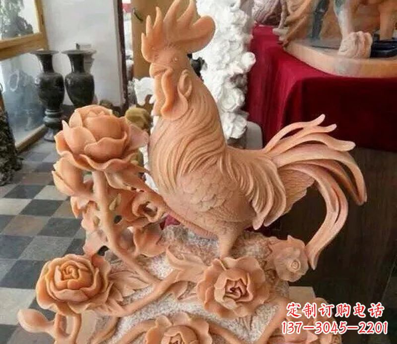 温州国家元素:吉祥如意公鸡石雕