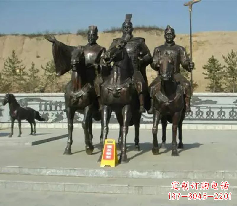 温州中领雕塑:骑马广场铜雕作品