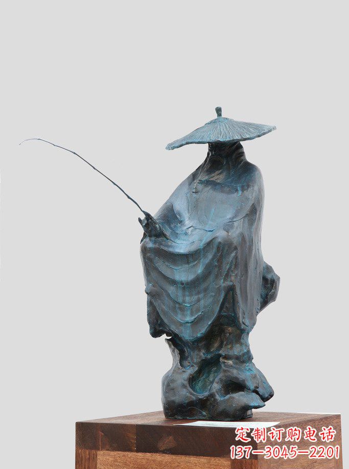 温州中领雕塑:精美古典雕塑——姜太公钓鱼铜像