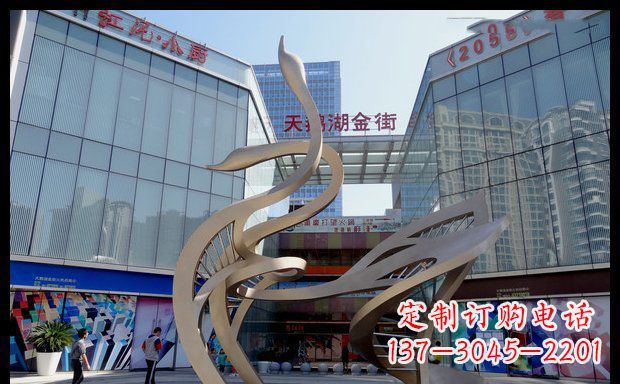 温州高雅大气的不锈钢抽象天鹅雕塑