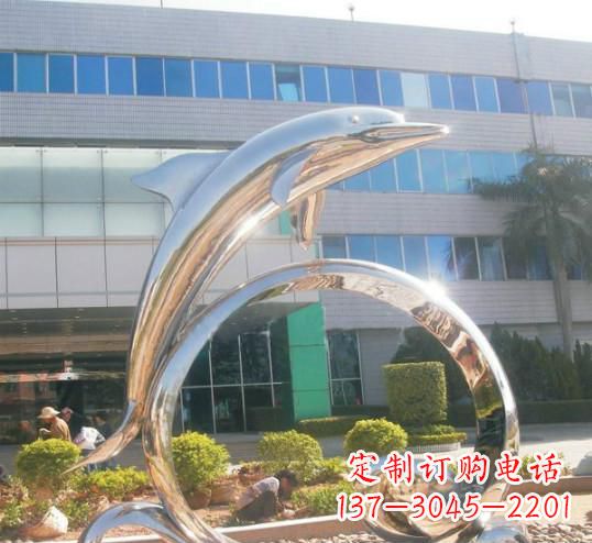 温州精致的不锈钢海豚雕塑