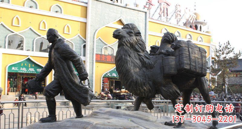 温州骆驼铜雕,让新疆风情永传