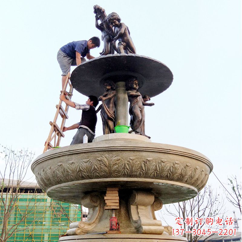 温州精美金蝉石喷泉雕塑