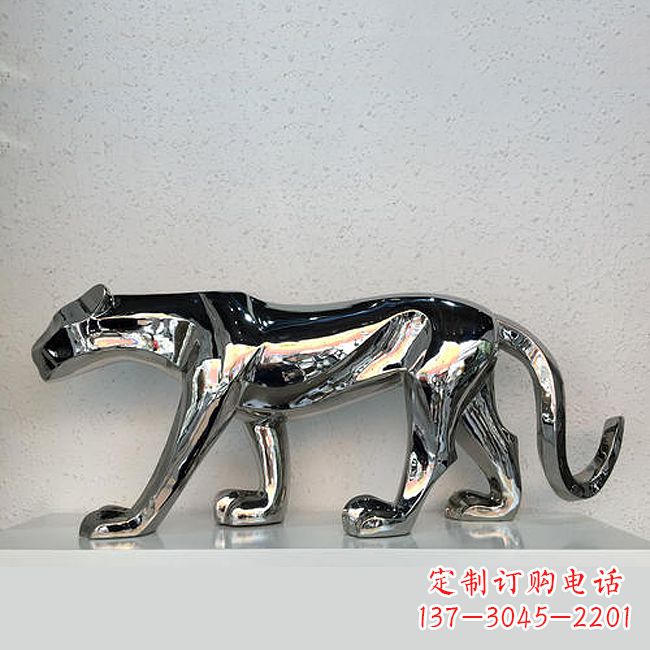 温州杰出的不锈钢金钱豹雕塑
