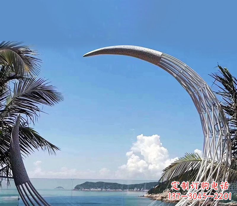 温州无比耀眼的不锈钢月亮雕塑
