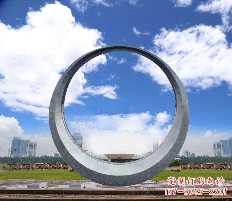 温州景观美化,中领雕塑不锈钢圆环雕塑