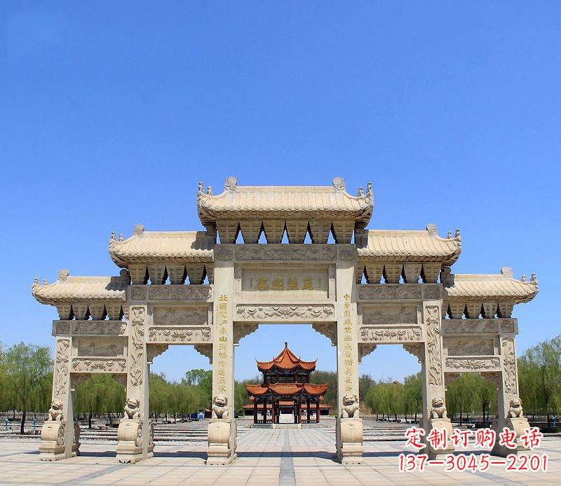 温州中领雕塑:专业定制大型建筑牌坊雕塑