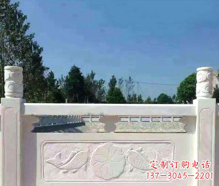 温州精美汉白玉石浮雕栏板