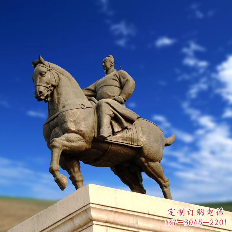 温州领雕塑正大光明:李世民骑马景观雕塑